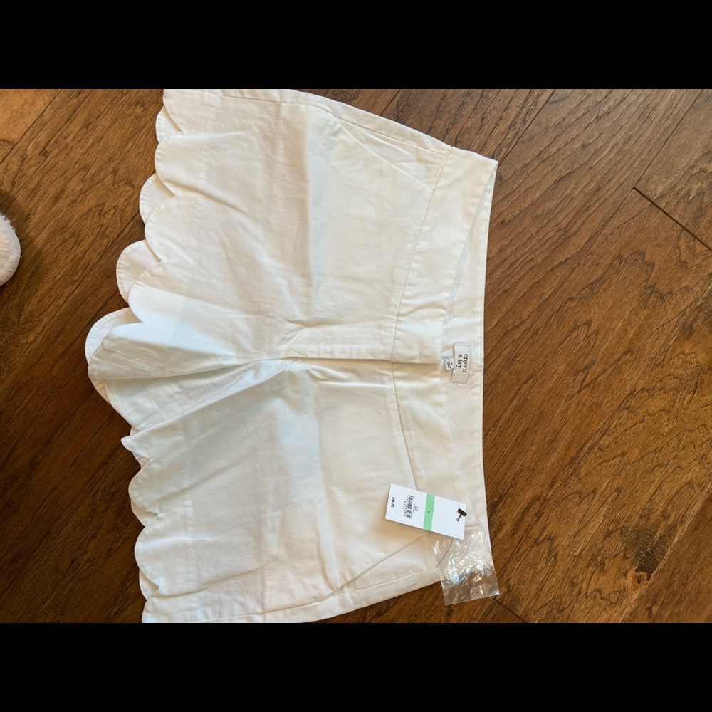 White scallop shorts